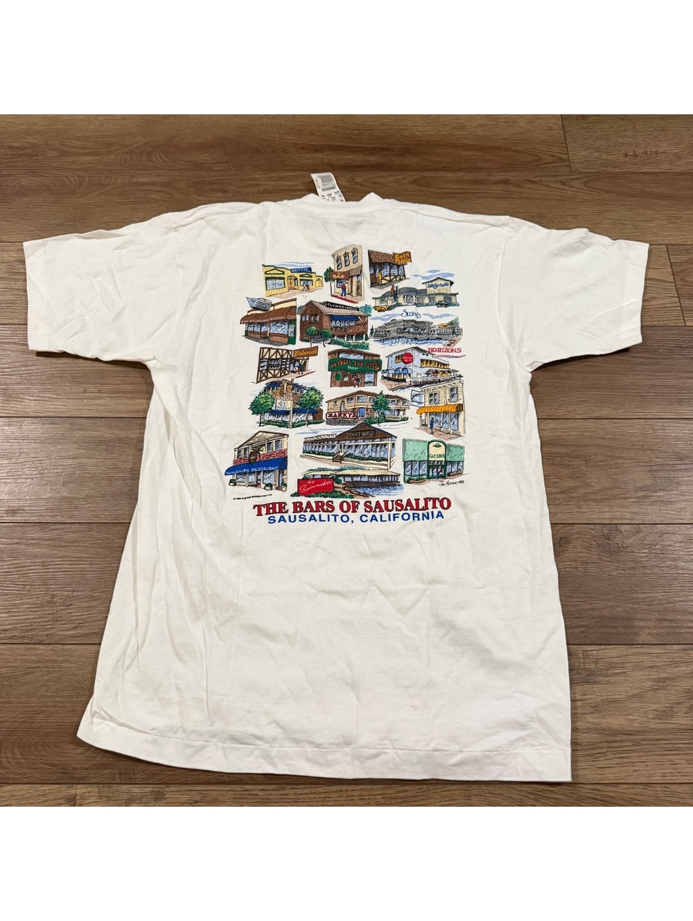 Vtg 1992 Bars of Sausalito CA T-Shirt Nuclear Free Zone L